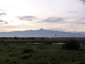Vista del Monte Kenia desde Ol pejeta