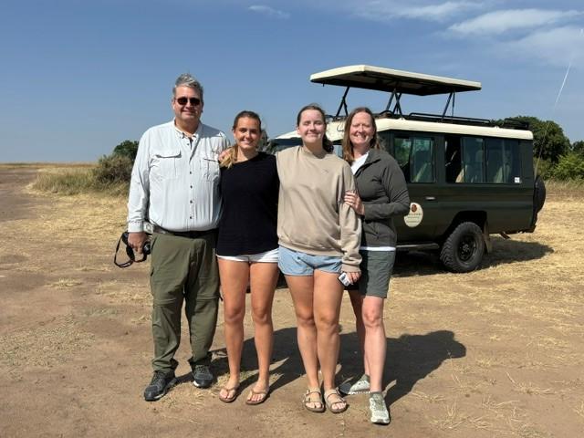 The Flanegan family during their family trip to Kenya