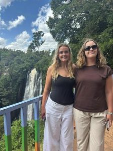 The Flanegan family visiting Thomson’s Falls during their trip to Kenya